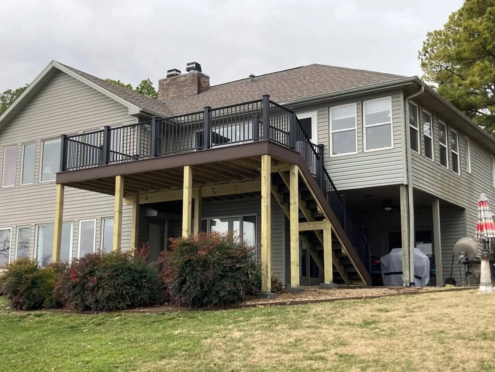 Lakeside exterior and decks
